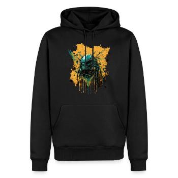 Gruselige Horrorbiene - Männer Premium Bio Hoodie - Schwarz - Vorne - Nico (187cm)