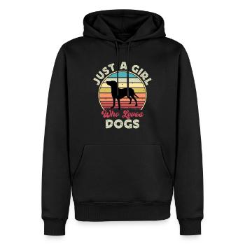 Bleu De Gascogne Petit Dog Silhouette Retro Sunset - Männer Premium Bio Hoodie - Schwarz - Vorne - Nico (187cm)