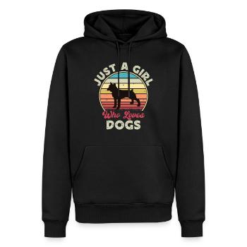 Boxer Dog Silhouette Vintage Sunset pour les amoureux des chiens - Sweat à capuche Premium bio Homme - noir - Devant - Nico (187cm)