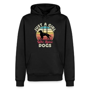 Britanny Dog Lover Silhouette Vintage Sunset - Sweat à capuche Premium bio Homme - noir - Devant - Nico (187cm)