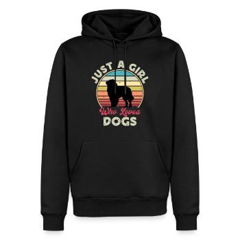 Karpaten Schäferhund Silhouette Retro Sonnenuntergang - Männer Premium Bio Hoodie - Schwarz - Vorne - Nico (187cm)