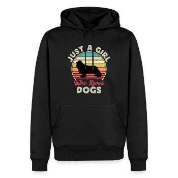 Cavalier King Charles Spaniel Dog Silhouette - Sweat à capuche Premium bio Homme - noir - Devant - Nico (187cm)