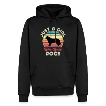 Katalanische Schäferhund Hund Liebhaber Silhouette Retro Sonnenuntergang - Männer Premium Bio Hoodie - Schwarz - Vorne - Nico (187cm)