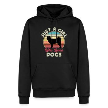 Canadian Eskimo Dog Love Silhouette Vintage Sunset - Sweat à capuche Premium bio Homme - noir - Devant - Nico (187cm)