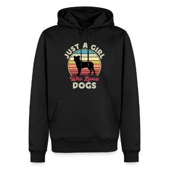 Cao Fila De Seo Miguel Dog Silhouette Retro Sunset - Sweat à capuche Premium bio Homme - noir - Devant - Nico (187cm)