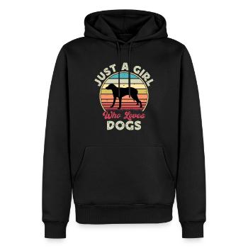 Chien Français Blanc et Orange Dog Silhouette - Sweat à capuche Premium bio Homme - noir - Devant - Nico (187cm)