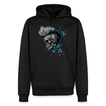 Horror Punk Zombie Skull - Männer Premium Bio Hoodie - Schwarz - Vorne - Nico (187cm)