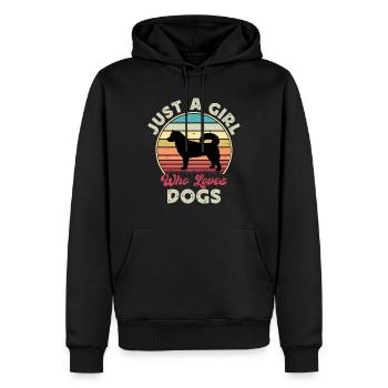 Ostsibirische Laika Hund Silhouette Retro Sonnenuntergang - Männer Premium Bio Hoodie - Schwarz - Vorne - Nico (187cm)