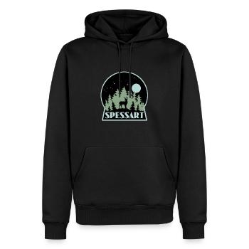 Spessart - Männer Premium Bio Hoodie - Schwarz - Vorne - Nico (187cm)