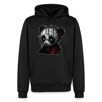 Panda triste et effrayant - Sweat à capuche Premium bio Homme - noir - Devant - Nico (187cm)