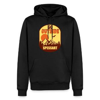 Spessart - Männer Premium Bio Hoodie - Schwarz - Vorne - Nico (187cm)