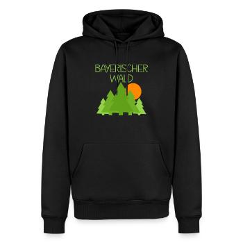 Bayrischer Wald - Männer Premium Bio Hoodie - Schwarz - Vorne - Nico (187cm)