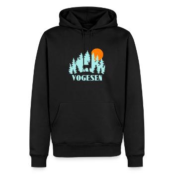 Vogesen - Männer Premium Bio Hoodie - Schwarz - Vorne - Nico (187cm)