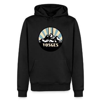 Vosges - Männer Premium Bio Hoodie - Schwarz - Vorne - Nico (187cm)
