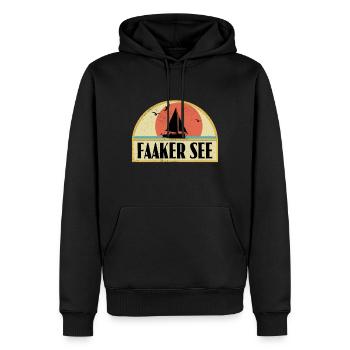 Faaker See - Männer Premium Bio Hoodie - Schwarz - Vorne - Nico (187cm)
