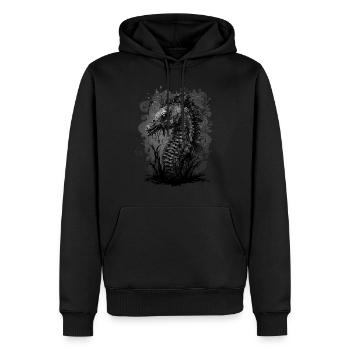Crinchy Seepferdchen - Männer Premium Bio Hoodie - Schwarz - Vorne - Nico (187cm)