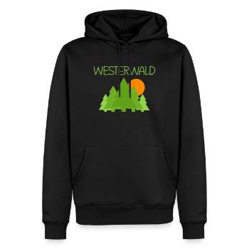 Westerwald - Männer Premium Bio Hoodie - Schwarz - Vorne - Nico (187cm)