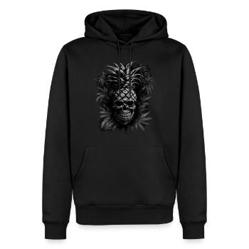 Creepy pineapple fruit - Men’s Premium Organic Hoodie - black - Front - Nico (187cm)