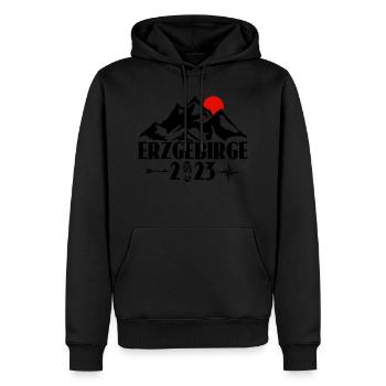 Erzgebirge 2023 auf weis - Männer Premium Bio Hoodie - Schwarz - Vorne - Nico (187cm)