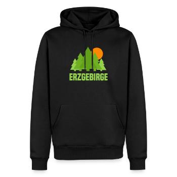 Erzgebirge - Männer Premium Bio Hoodie - Schwarz - Vorne - Nico (187cm)