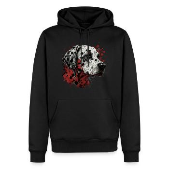 Dalmatiner - Männer Premium Bio Hoodie - Schwarz - Vorne - Nico (187cm)