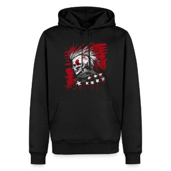 Horror Punk Zombie Skull - Männer Premium Bio Hoodie - Schwarz - Vorne - Nico (187cm)