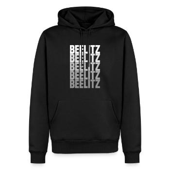 Beelitz - Männer Premium Bio Hoodie - Schwarz - Vorne - Nico (187cm)