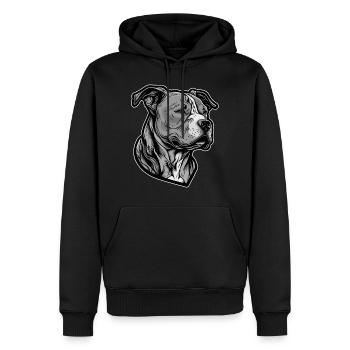 Terrier américain Staffordshire - Sweat à capuche Premium bio Homme - noir - Devant - Nico (187cm)