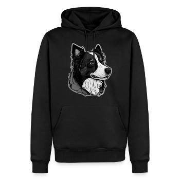 Border Collie - Männer Premium Bio Hoodie - Schwarz - Vorne - Nico (187cm)