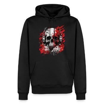 Zombie skull Disc Jockey - Männer Premium Bio Hoodie - Schwarz - Vorne - Nico (187cm)