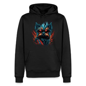Punky cool Yorkshire Terrier - Sweat à capuche Premium bio Homme - noir - Devant - Nico (187cm)