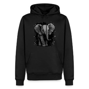Mignon bébé éléphant - Sweat à capuche Premium bio Homme - noir - Devant - Nico (187cm)