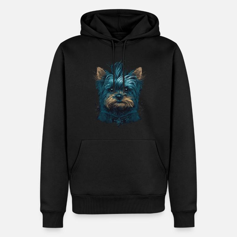 Punky Yorkshire Terrier - Männer Premium Bio Hoodie - Schwarz