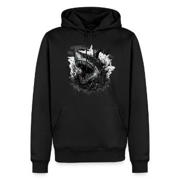 Shark in a bad mood - Men’s Premium Organic Hoodie - black - Front - Nico (187cm)