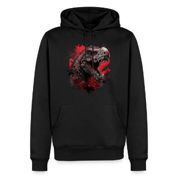 T-Rex a l’air diabolique - Sweat à capuche Premium bio Homme - noir - Devant - Nico (187cm)