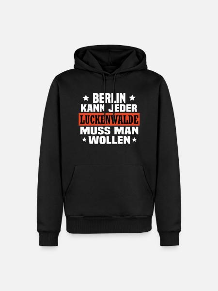 Luckenwalde - Männer Premium Bio Hoodie - Schwarz