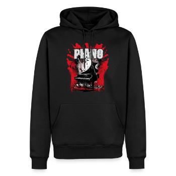 Piano - Männer Premium Bio Hoodie - Schwarz - Vorne - Nico (187cm)