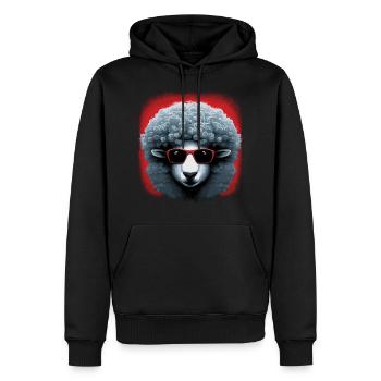 Flowerpower Moutons - Sweat à capuche Premium bio Homme - noir - Devant - Nico (187cm)