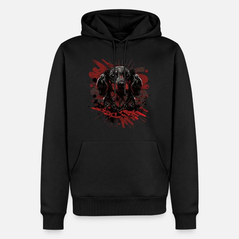 Dackel Welpe - Männer Premium Bio Hoodie - Schwarz