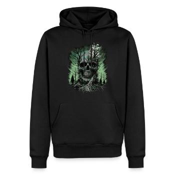 Forêt de crânes - Sweat à capuche Premium bio Homme - noir - Devant - Nico (187cm)