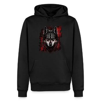 Husky Dog - Männer Premium Bio Hoodie - Schwarz - Vorne - Nico (187cm)