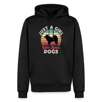 Eurasier Hundeliebhaber Silhouette Vintage Sonnenuntergang - Männer Premium Bio Hoodie - Schwarz - Vorne - Nico (187cm)