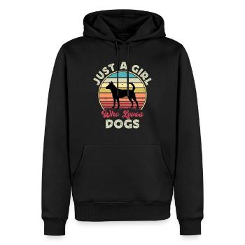 Formosan Mountain Dog Love Silhouette Retro Sunset - Sweat à capuche Premium bio Homme - noir - Devant - Nico (187cm)