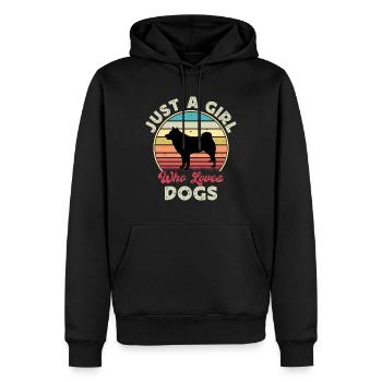 Finnischer Spitz Hundeliebhaber Silhouette Vintage Sonnenuntergang - Männer Premium Bio Hoodie - Schwarz - Vorne - Nico (187cm)