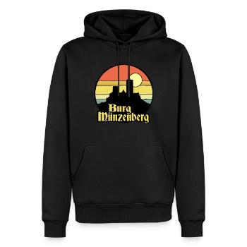 Burg Münzenberg - Männer Premium Bio Hoodie - Schwarz - Vorne - Nico (187cm)