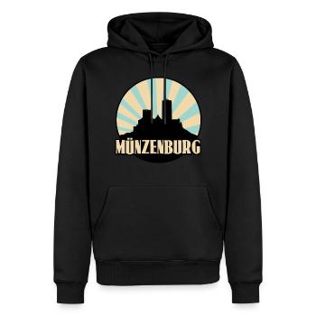Burg Münzenberg - Männer Premium Bio Hoodie - Schwarz - Vorne - Nico (187cm)
