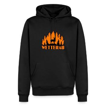 Wetterau - Männer Premium Bio Hoodie - Schwarz - Vorne - Nico (187cm)