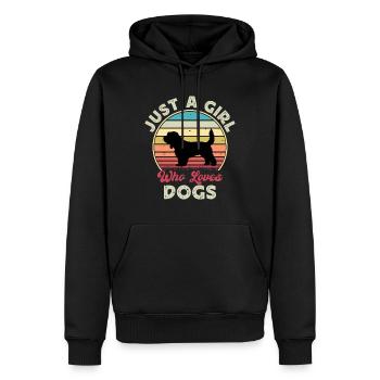 Grand Griffon Vendeen Hund Silhouette Retro Sunset - Männer Premium Bio Hoodie - Schwarz - Vorne - Nico (187cm)