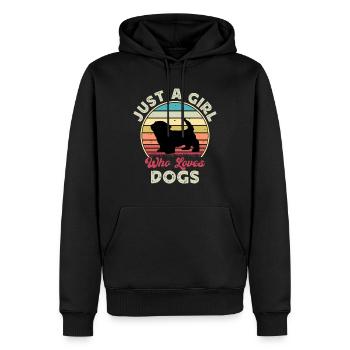 Havenese Dog Lover Silhouette Vintage Sunset - Sweat à capuche Premium bio Homme - noir - Devant - Nico (187cm)