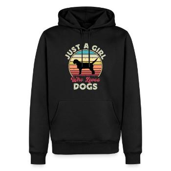 Griffon Fauve De Bretagne Hund Silhouette Retro - Männer Premium Bio Hoodie - Schwarz - Vorne - Nico (187cm)